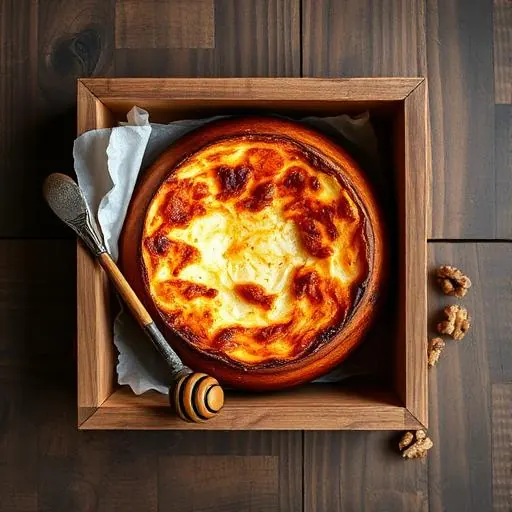 Camembert rôti au miel vue du dessus