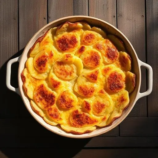 Gratin dauphinois vue du dessus