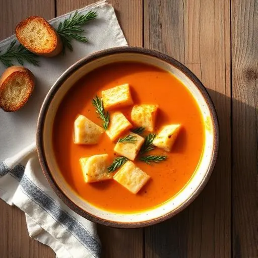 Soupe de poissons vue du dessus