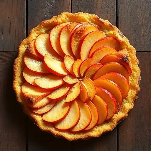 Tarte aux pommes vue du dessus